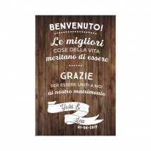 Poster di benvenuto per il matrimonio