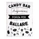 Manifesto per matrimonio con bar di caramelle bianco
