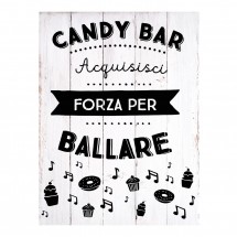Manifesto per matrimonio con bar di caramelle bianco