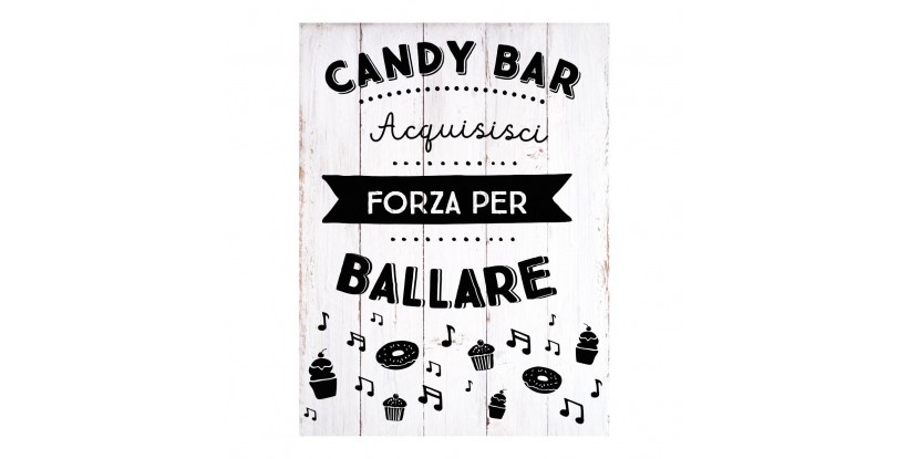 Manifesto per matrimonio con bar di caramelle bianco