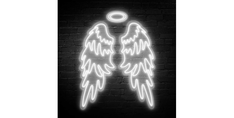 Neón Alas de ángel con aura